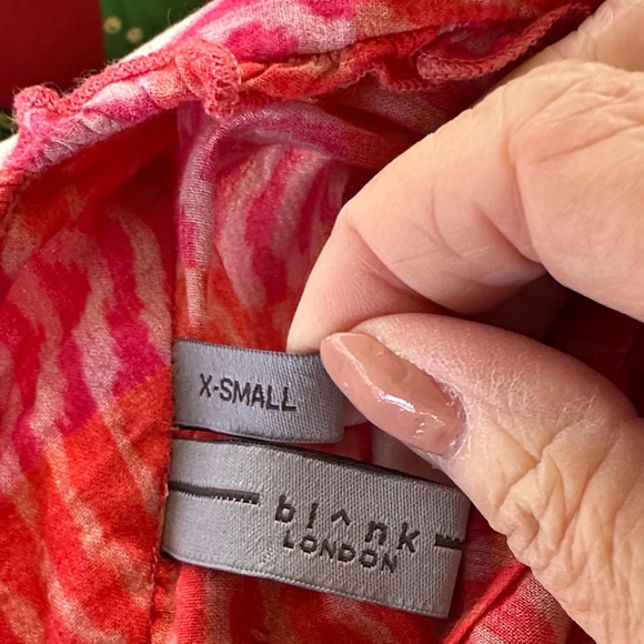 Anthropologie Bl-nk London Annona Blouse in Pink and Orange Blouse - Picture 7 of 8